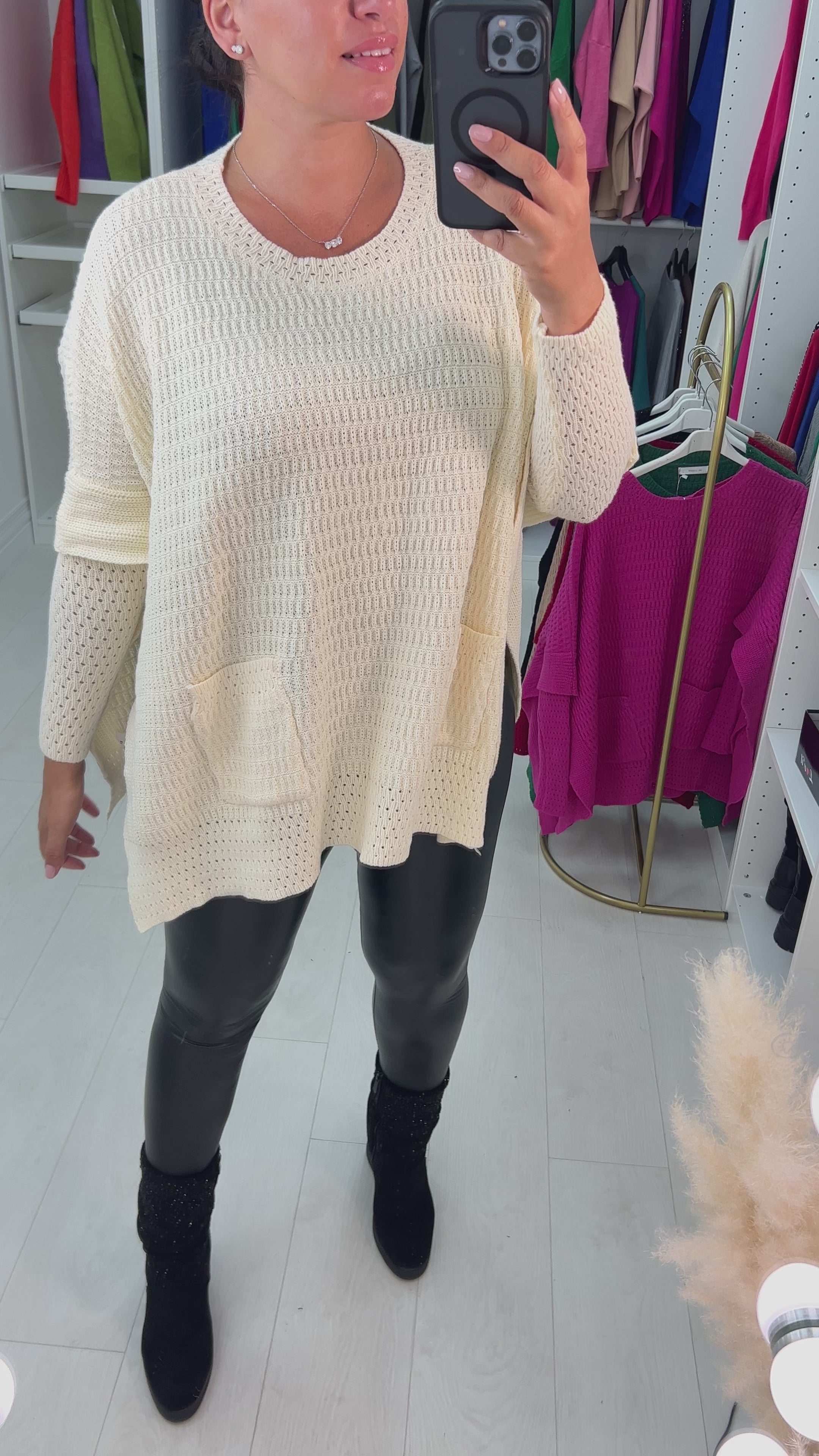 Zarya Front Pocket Knitted Poncho Jumper