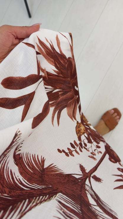 Maizy Jungle Print V Neck Midi Dress