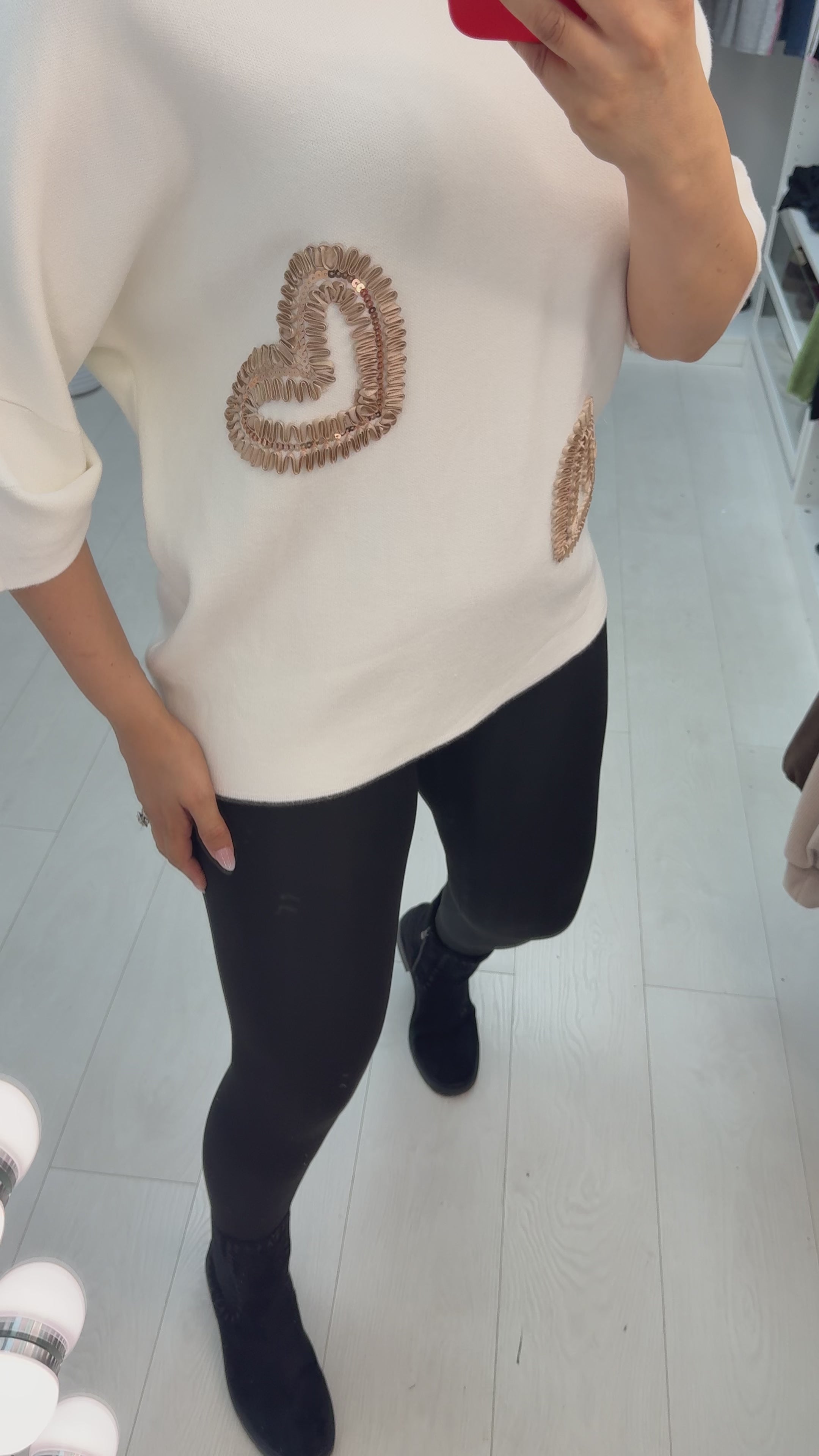 Vania Embellished Heart High Neck Jumper