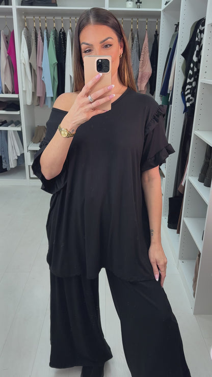 Giana Oversized Frill Detail Co-Ord Set