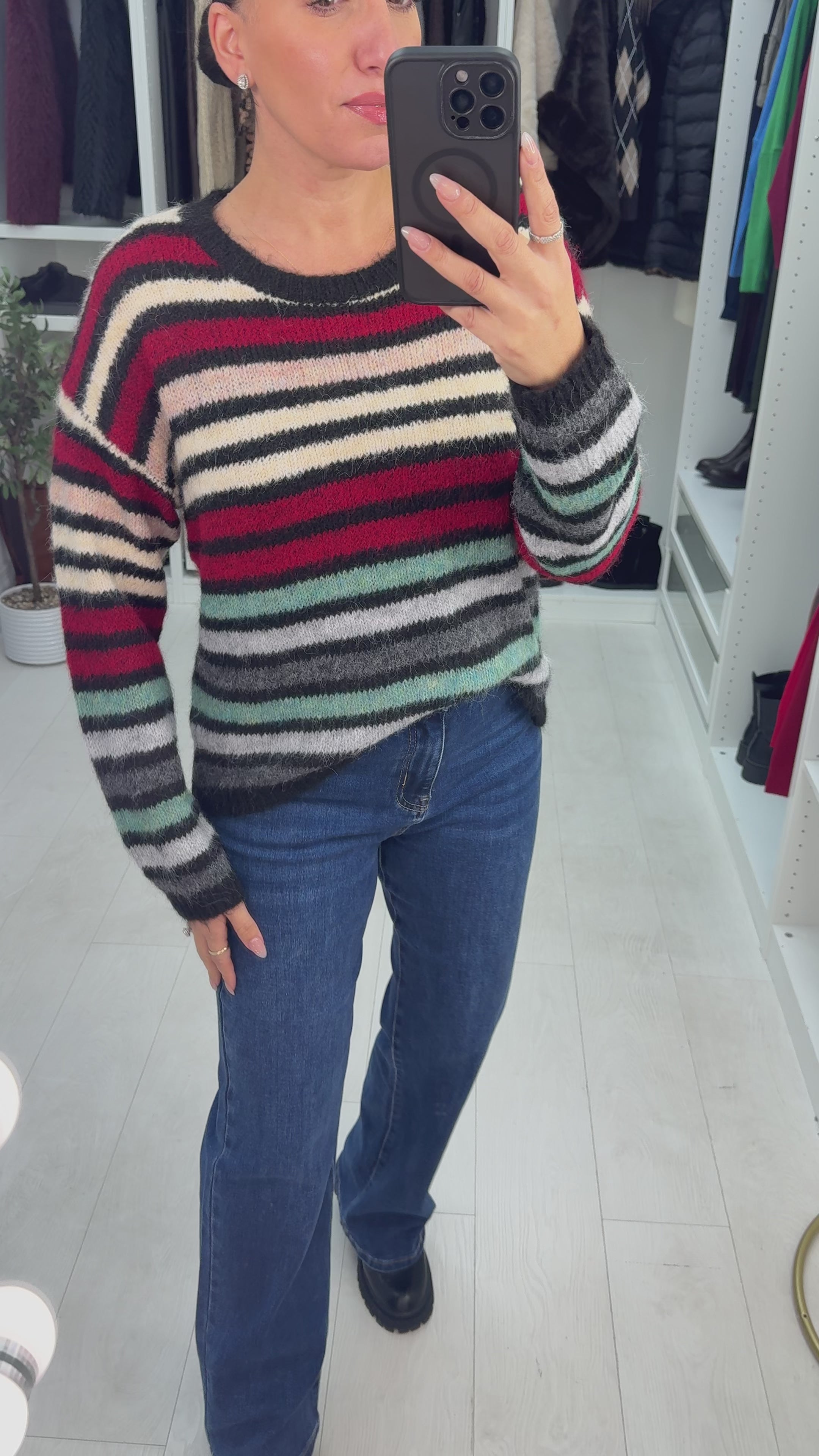 Load video: Karina Colour Block Super Soft Jumper