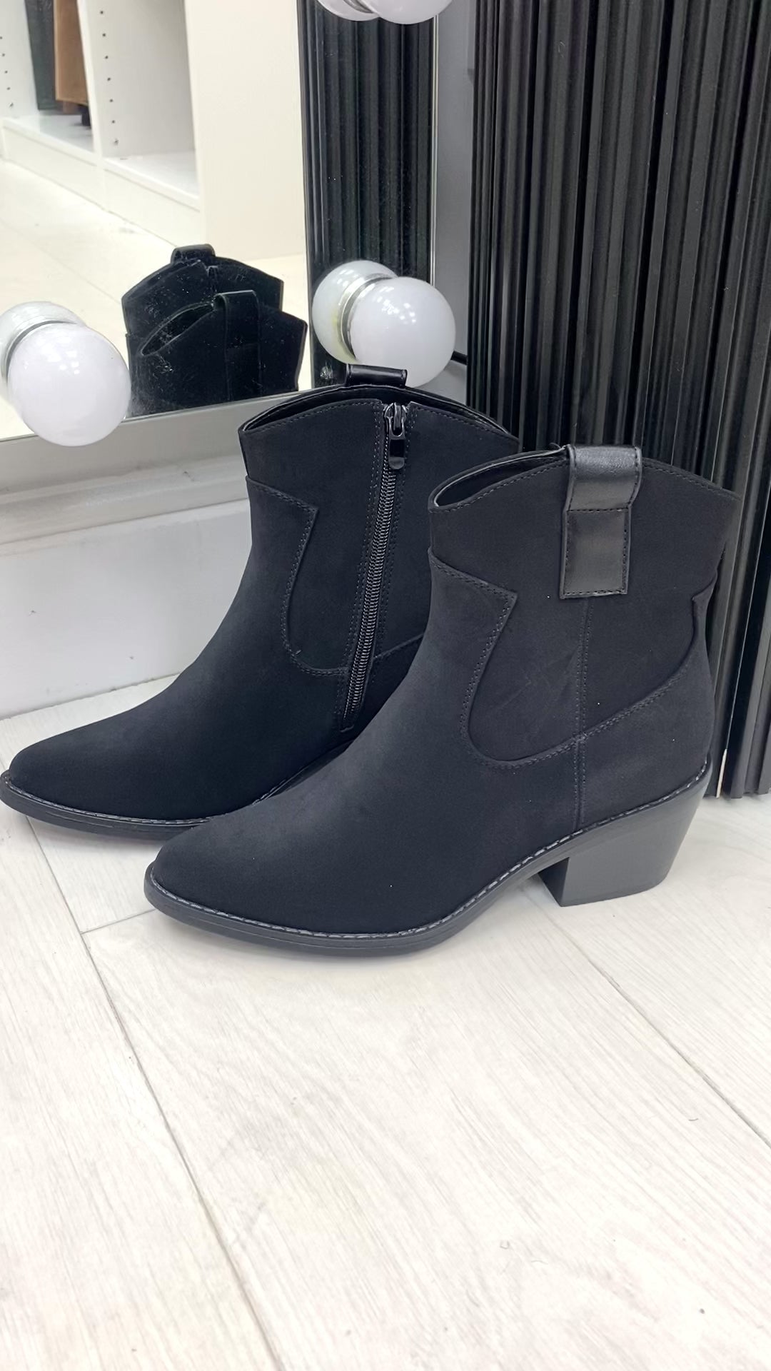 Charlena Faux Suede Western Ankle Boot