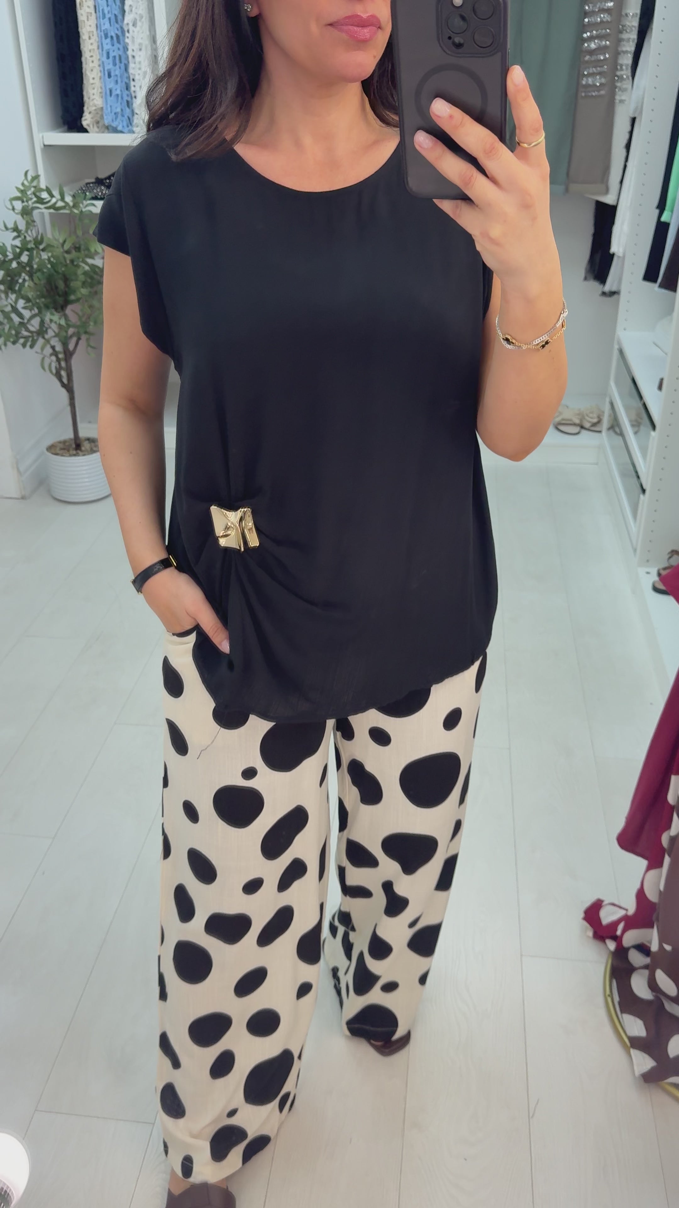 Maylah Buckle Feature Polka Dot Co-Ord Set