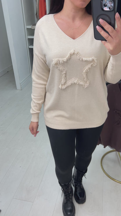 Xaria Frayed Star Detail Jumper