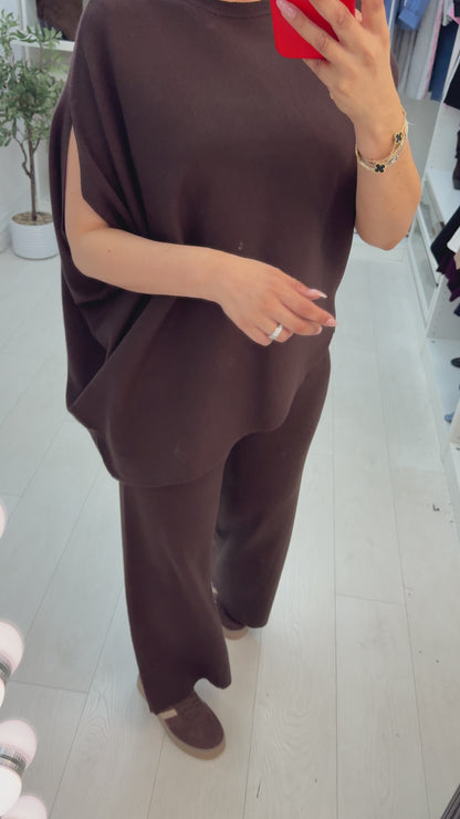 Jaida Plain Asymmetric Loungewear Set
