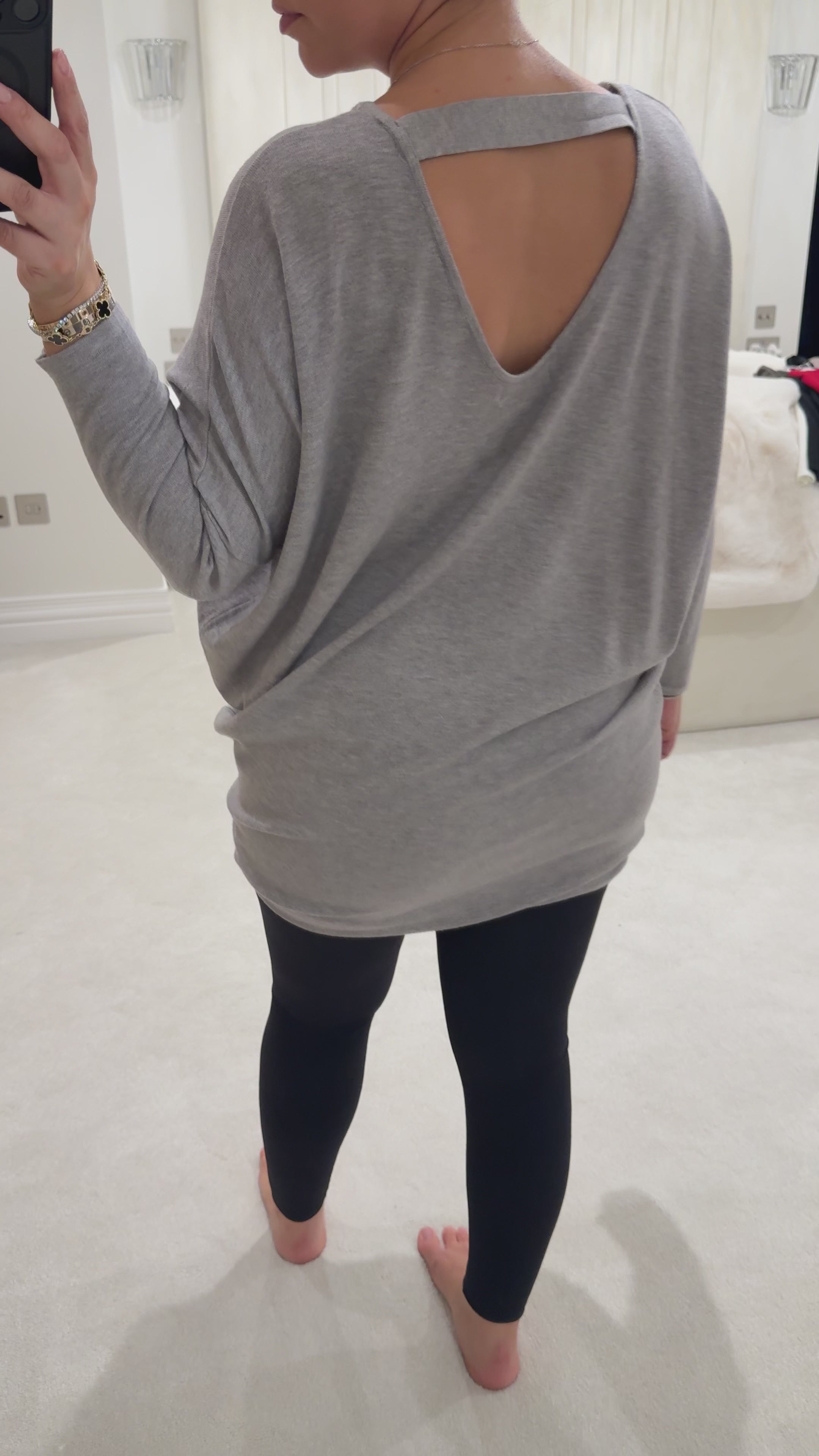 Adie Plain Longline Cut Out Back Jumper