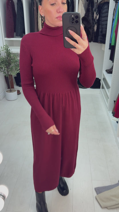 Netima Plain Roll Neck Jumper Dress