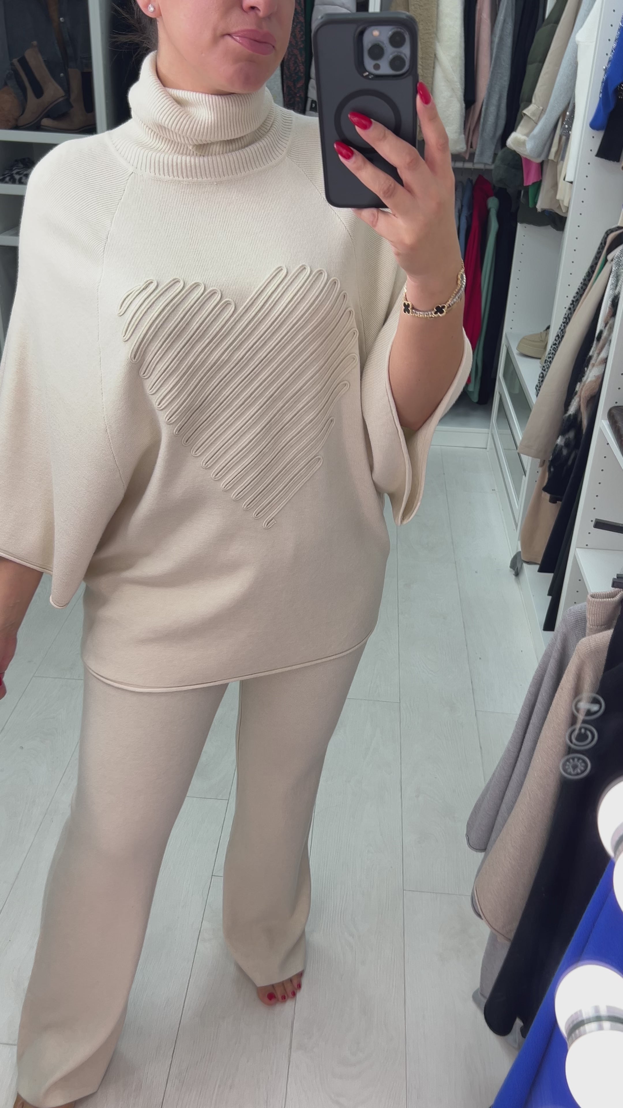 Kali Swirl Heart Knit Loungewear Set