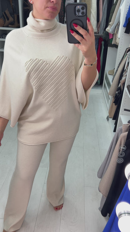 Kali Swirl Heart Knit Loungewear Set