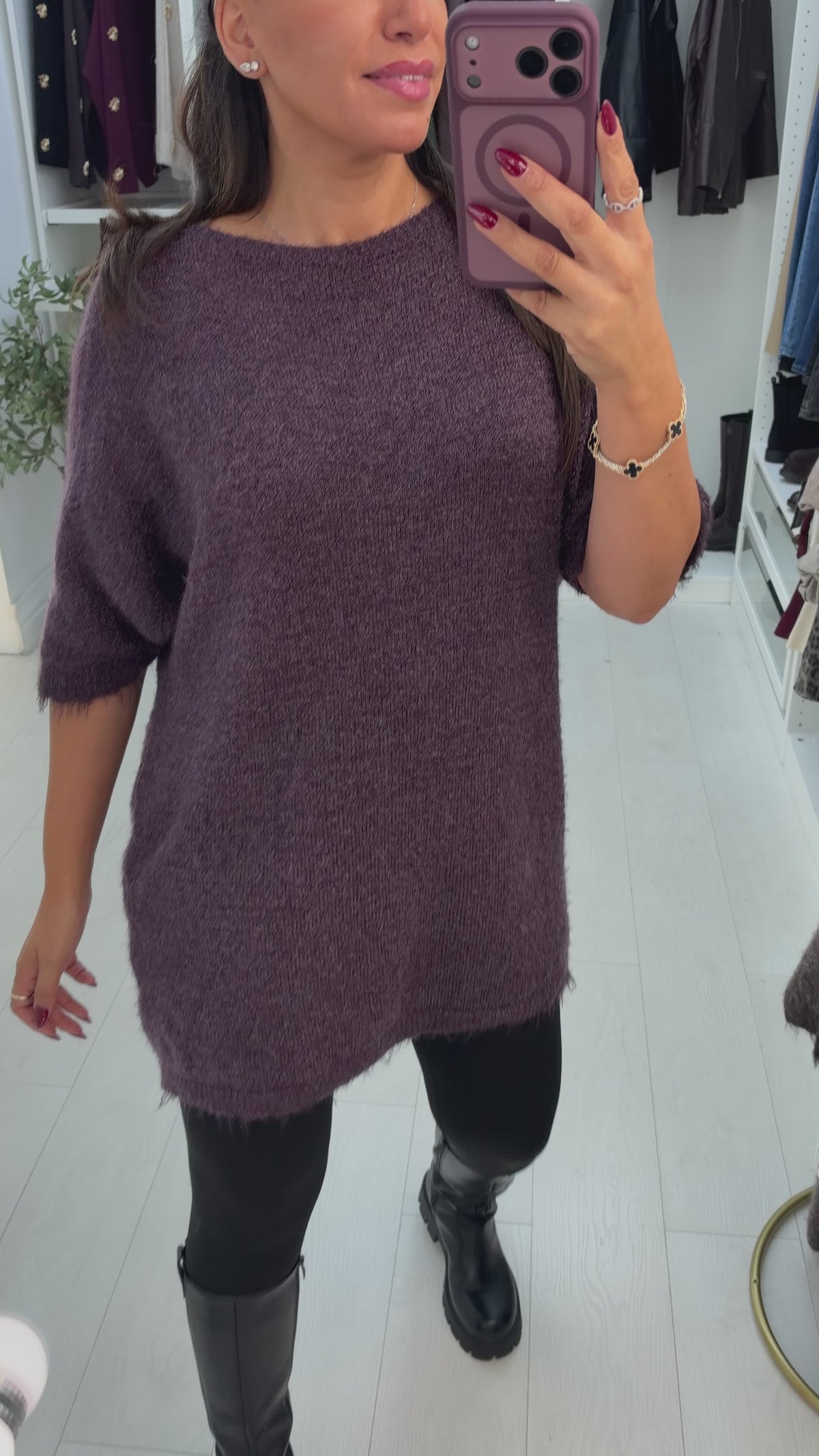 Load video: Lenisa Plain Super Soft Longline Jumper