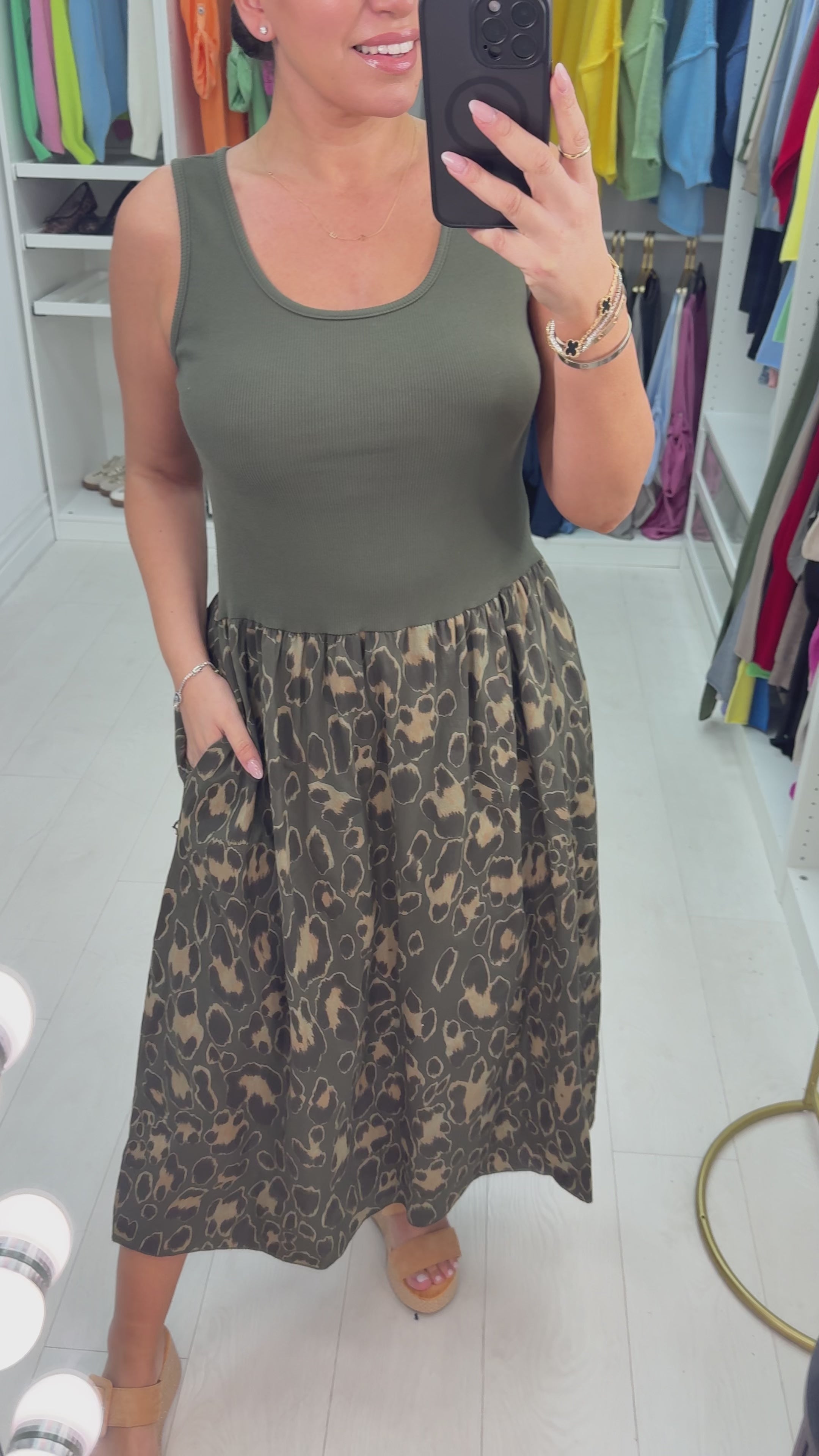 Load video: Kimberley Leopard Poplin Maxi Dress