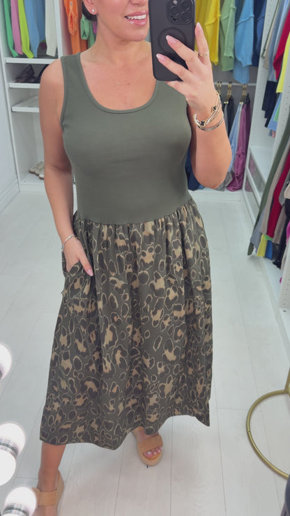 Kimberley Leopard Poplin Maxi Dress