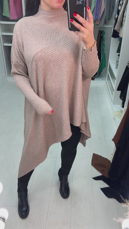 Jimzy Asymmetric High Neck Jumper