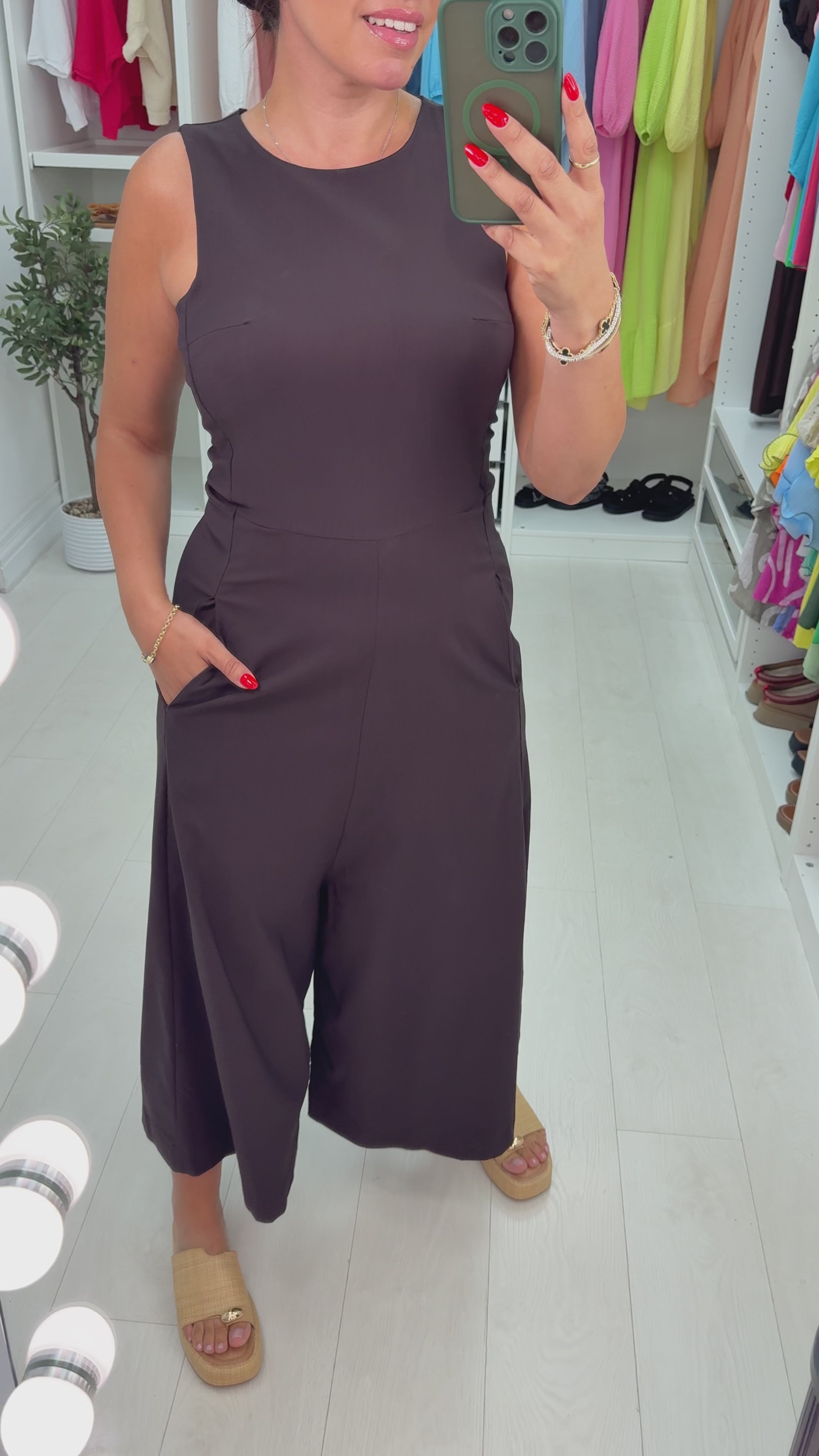 Load video: Cameron Plain Wide Leg Jumpsuit