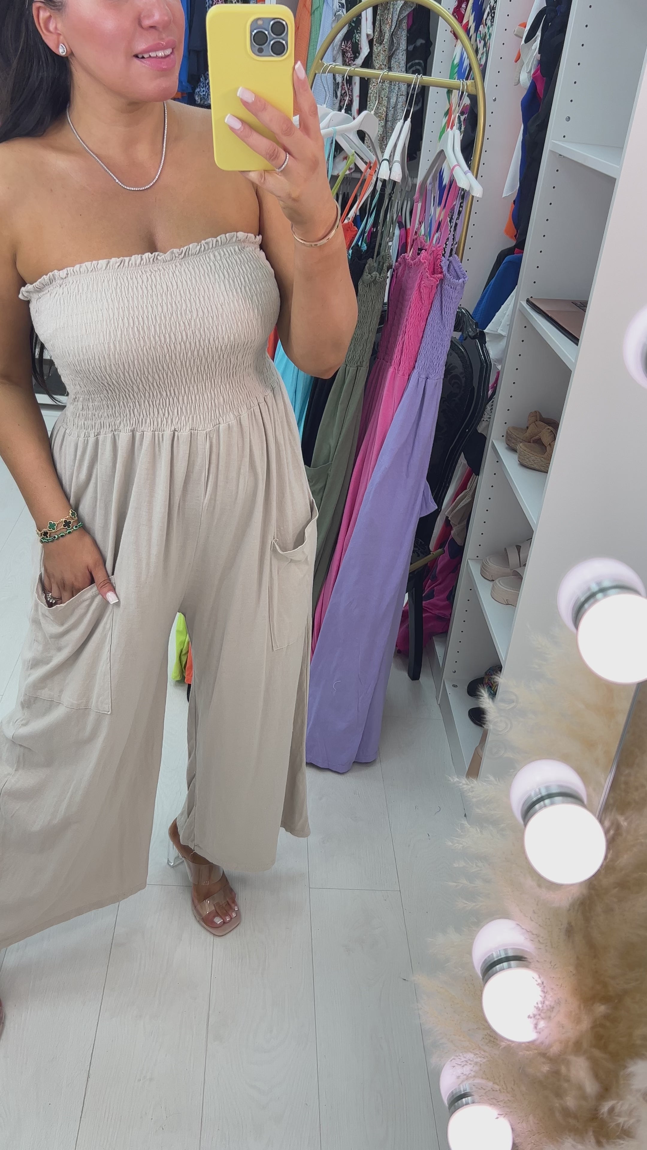 Load video: Grenada Elasticated Bust Pocket Jumpsuit