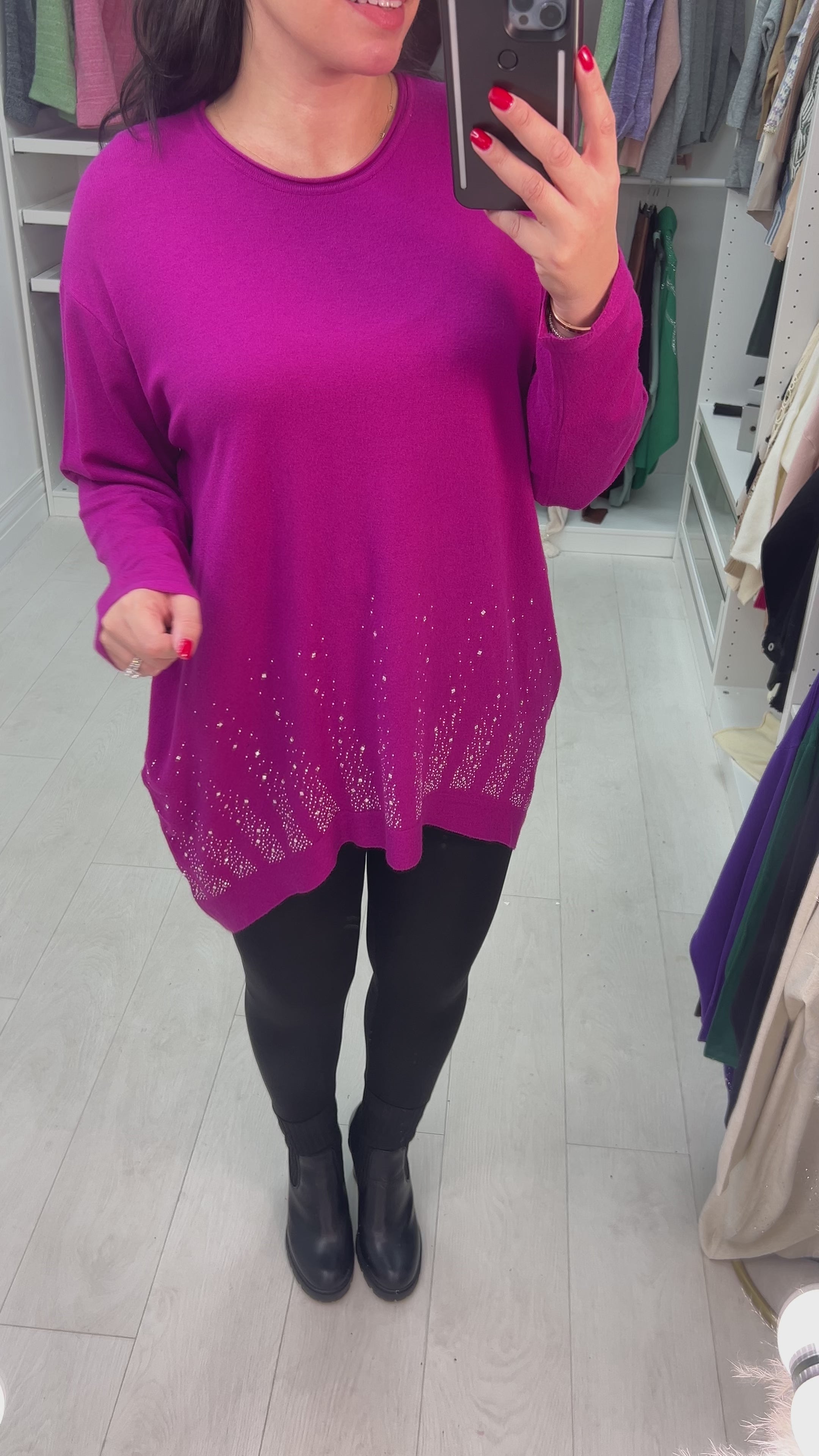 Madi Diamante Hem Soft Knit Jumper