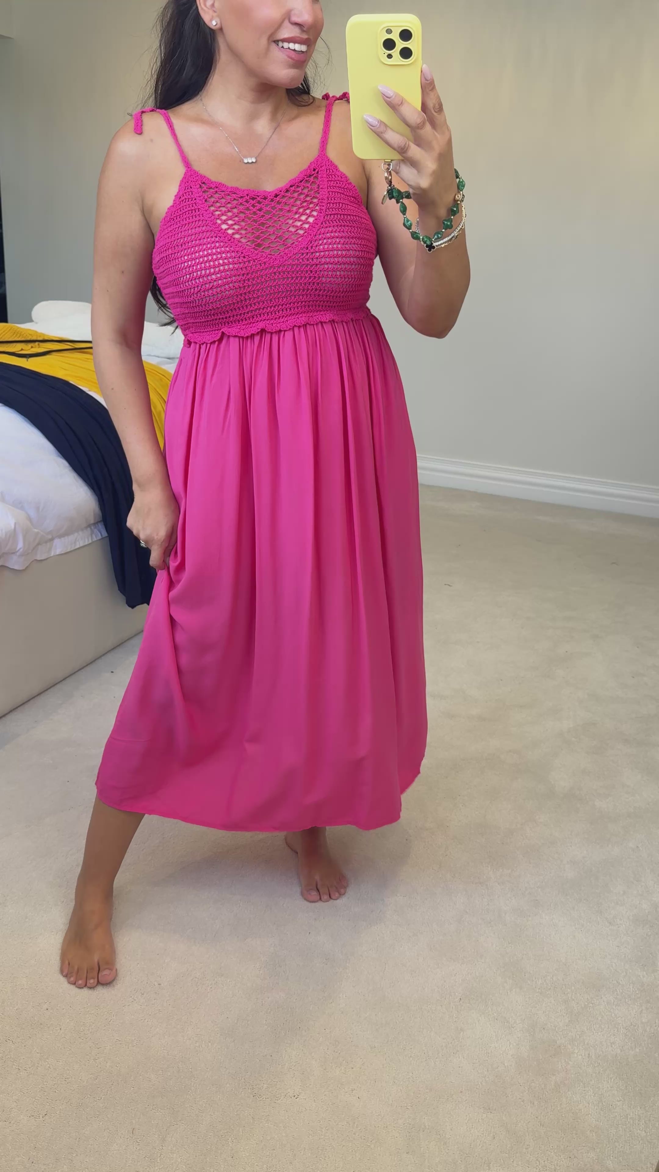 Load video: Everlee Crochet Bust Maxi Dress