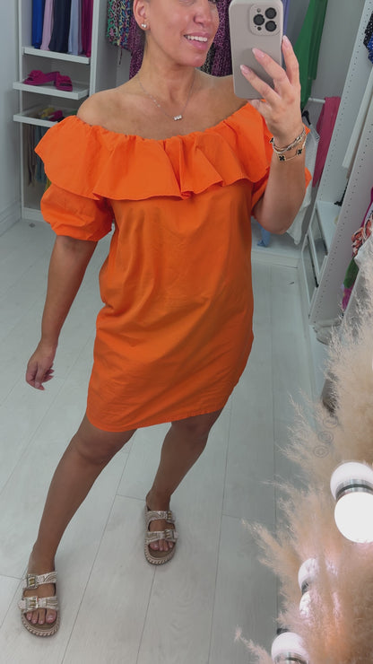 Marlena Puff Sleeve Spaghetti Strap Dress