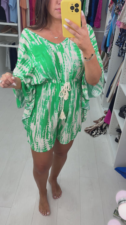 Jenni Batwing Sleeve Abstract Playsuit