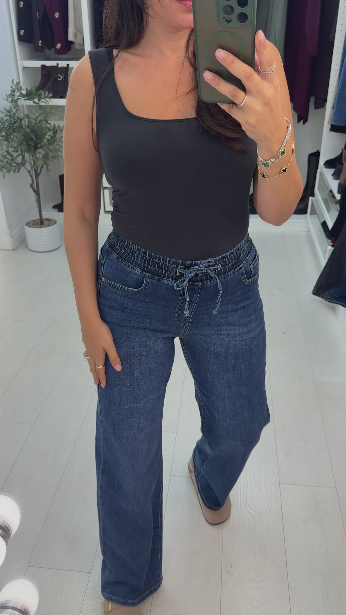Talissa Elasticated Waist Wide Leg Jeans