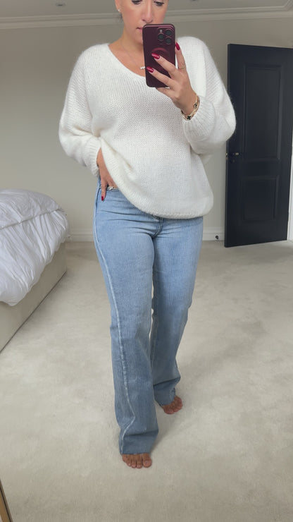 Demzel High Waist Straight Leg Jeans