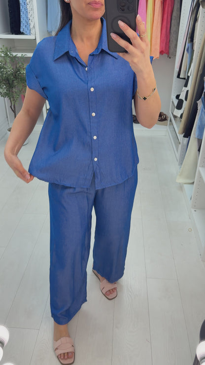 Nalan Denim Shirt Co-Ord Set