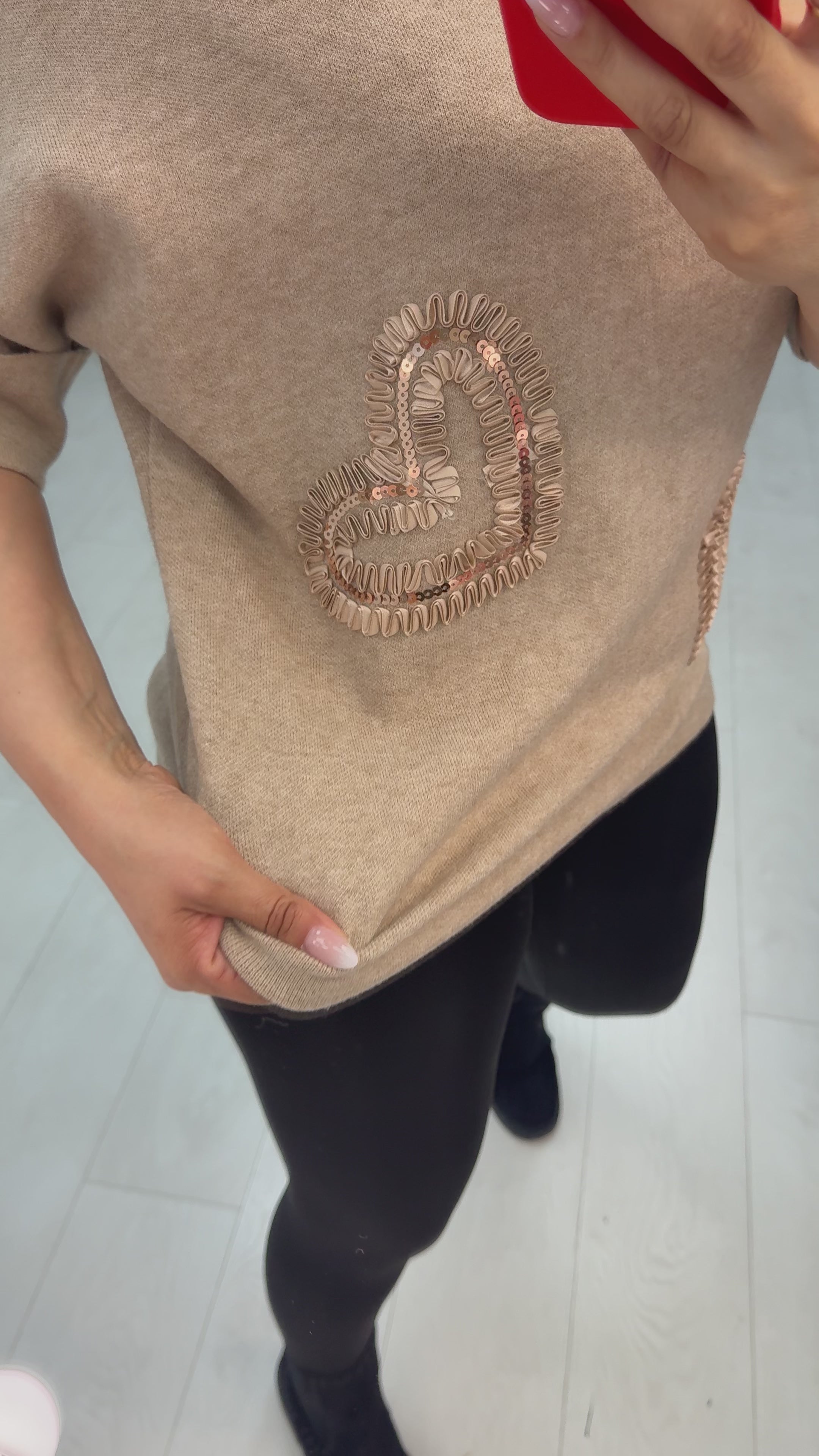 Vania Embellished Heart High Neck Jumper