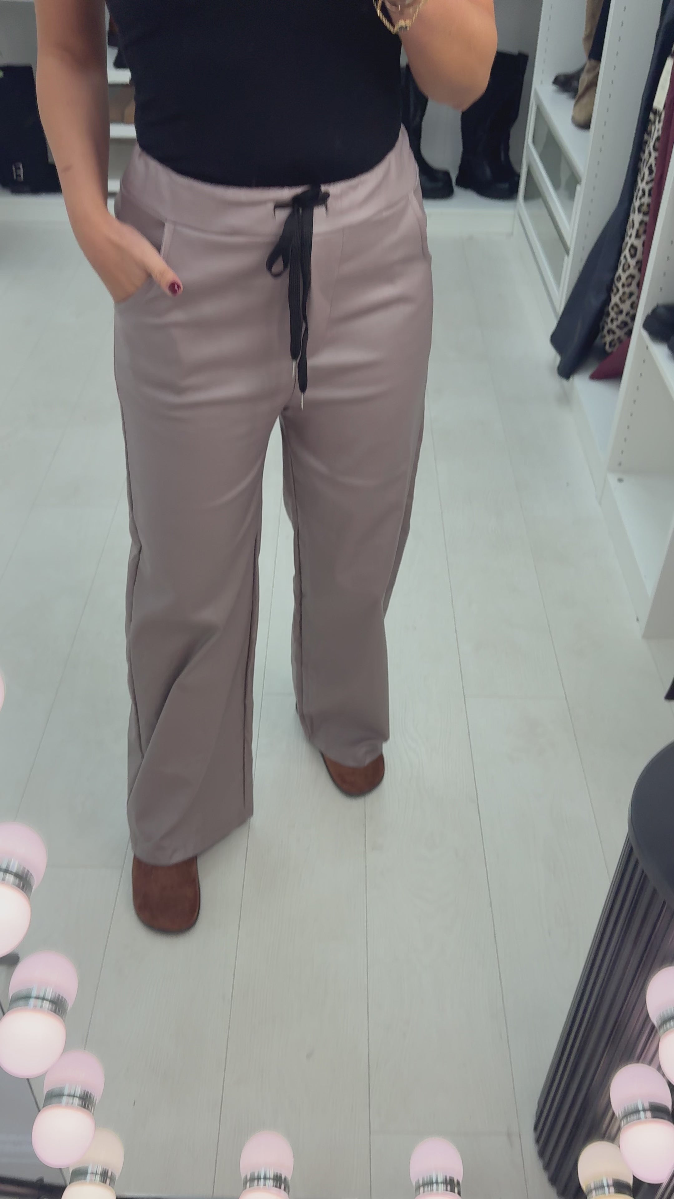 Sailor Faux Leather Wide Leg Trousers