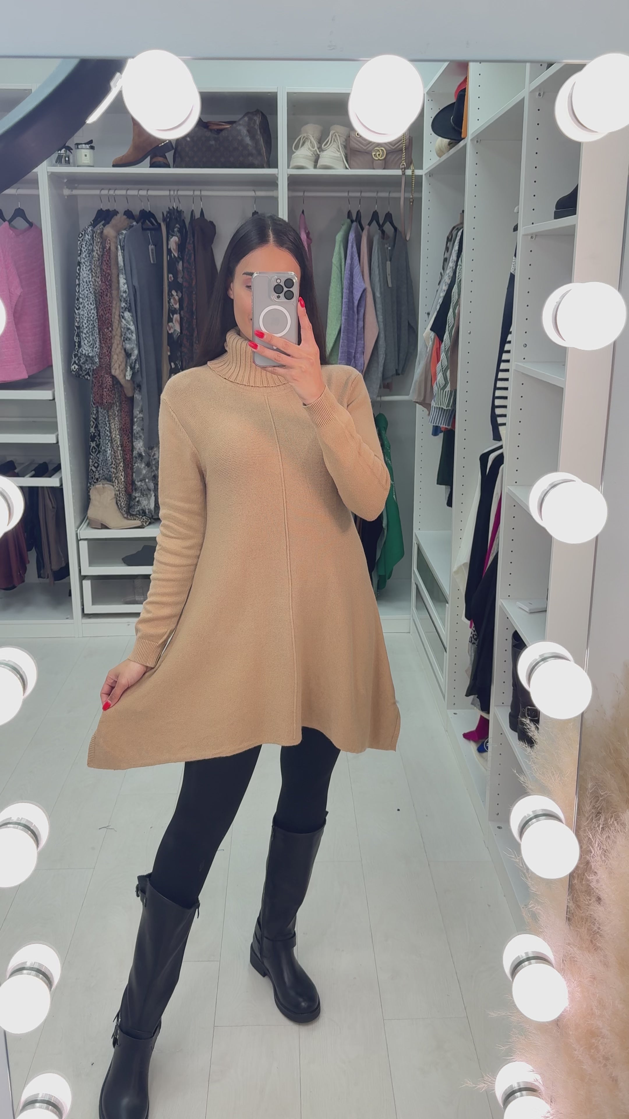 Shane Roll Neck Curved Hem Tunic