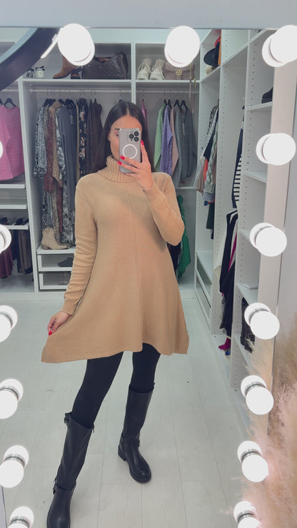 Shane Roll Neck Curved Hem Tunic