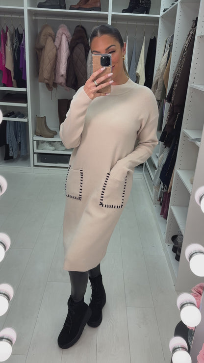 Lucy Pocket Detailed Knit Jumper Dress