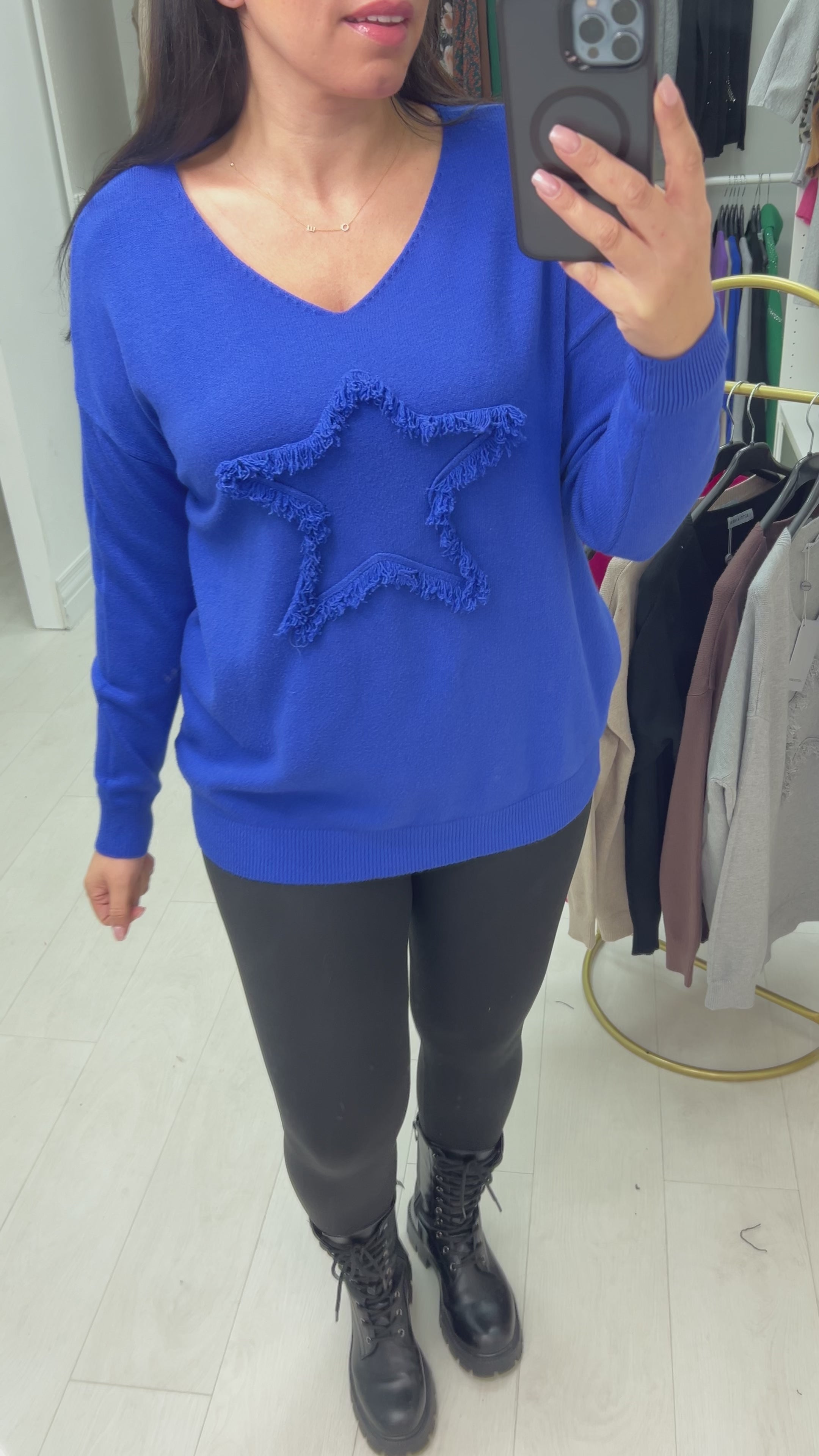 Xaria Frayed Star Detail Jumper