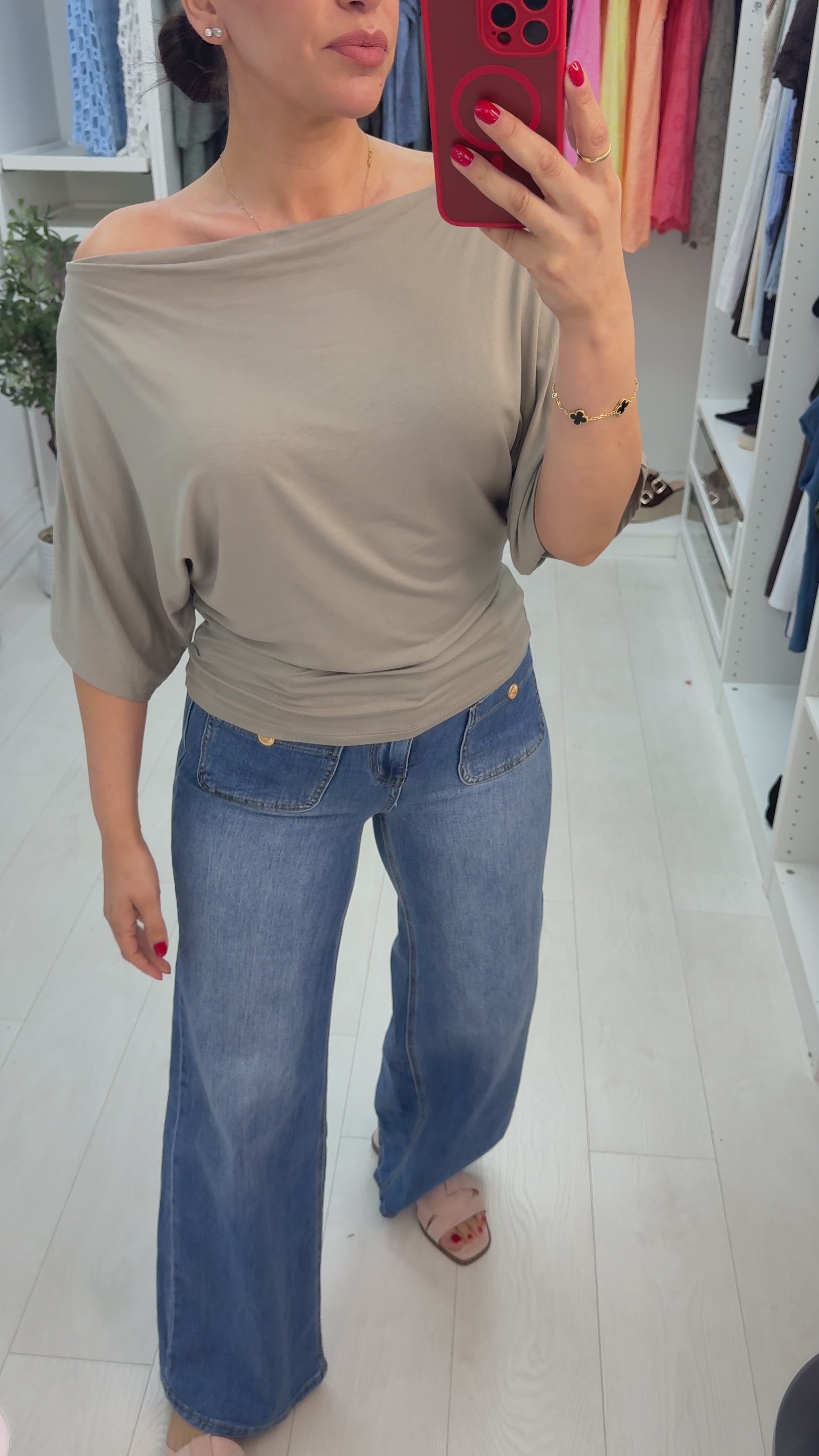 Load video: Poppy Plain Loose Fit Short Sleeve Top