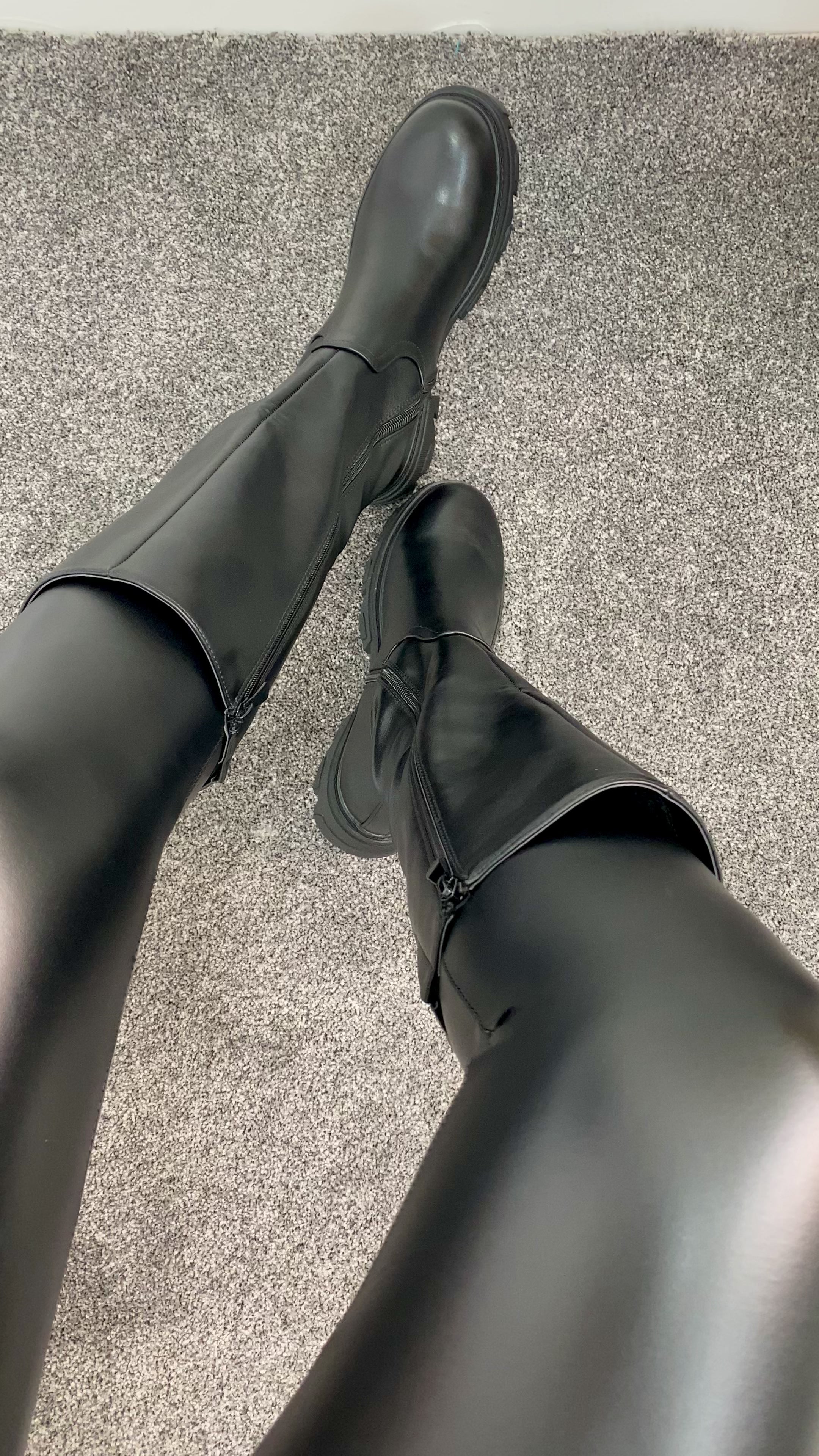 Load video: Bruce Black Chunky Knee High Boot