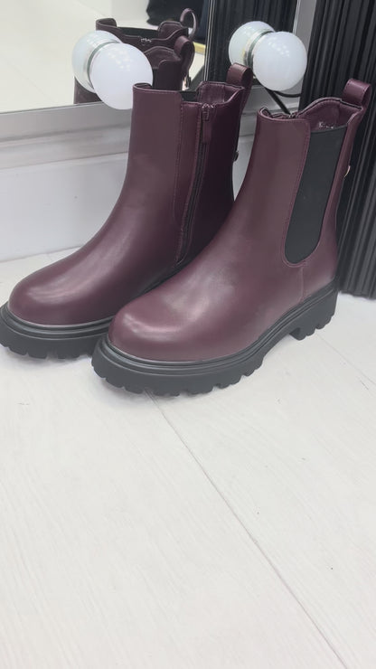 Veronica Faux Leather Chelsea Boots