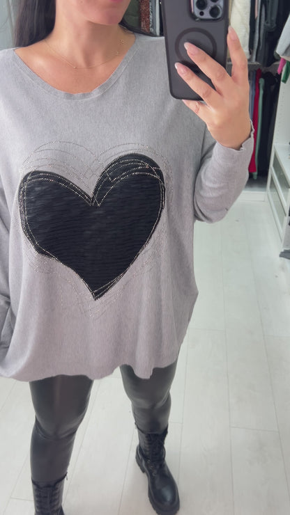 Shiloh Heart Design Knit Jumper