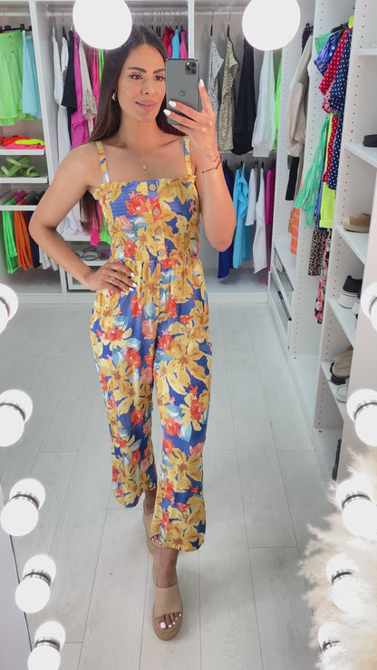 Izem Vibrant Floral Print Wide Leg Jumpsuit