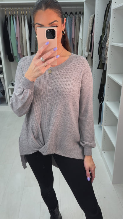 Lilah Knot Front Cable Knit Jumper