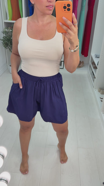 Clarabel Plain Elasticated Waist Shorts