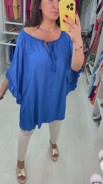 Valeria Crochet Neck Lightweight Top