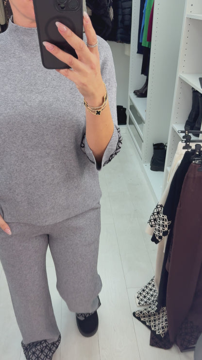 Clara Embroidered Hem Loungewear Set