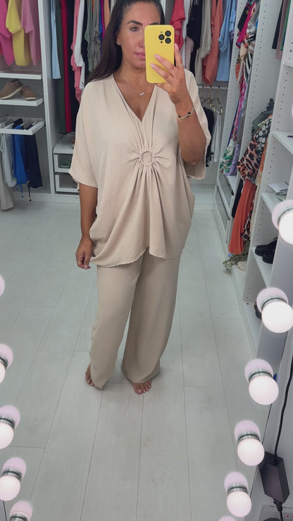 Azalea Circle Ruched Plain Co-ord Set