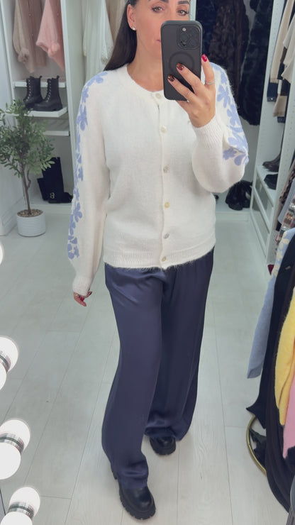 Camila Floral Sleeve Super Soft Cardigan