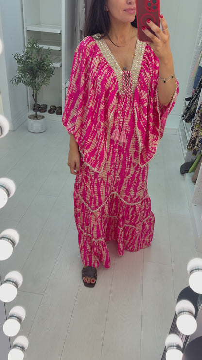 Evora Embellished Boho Maxi Dress