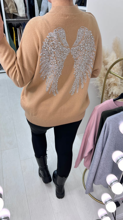 Tanna Studded Angel Wing Back Knit Jumper
