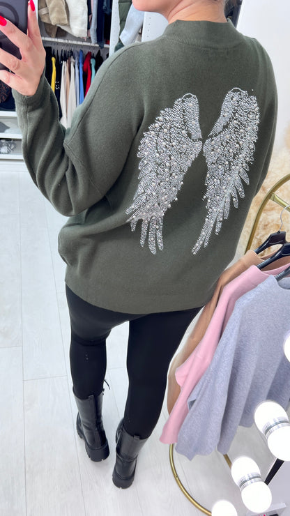 Tanna Studded Angel Wing Back Knit Jumper