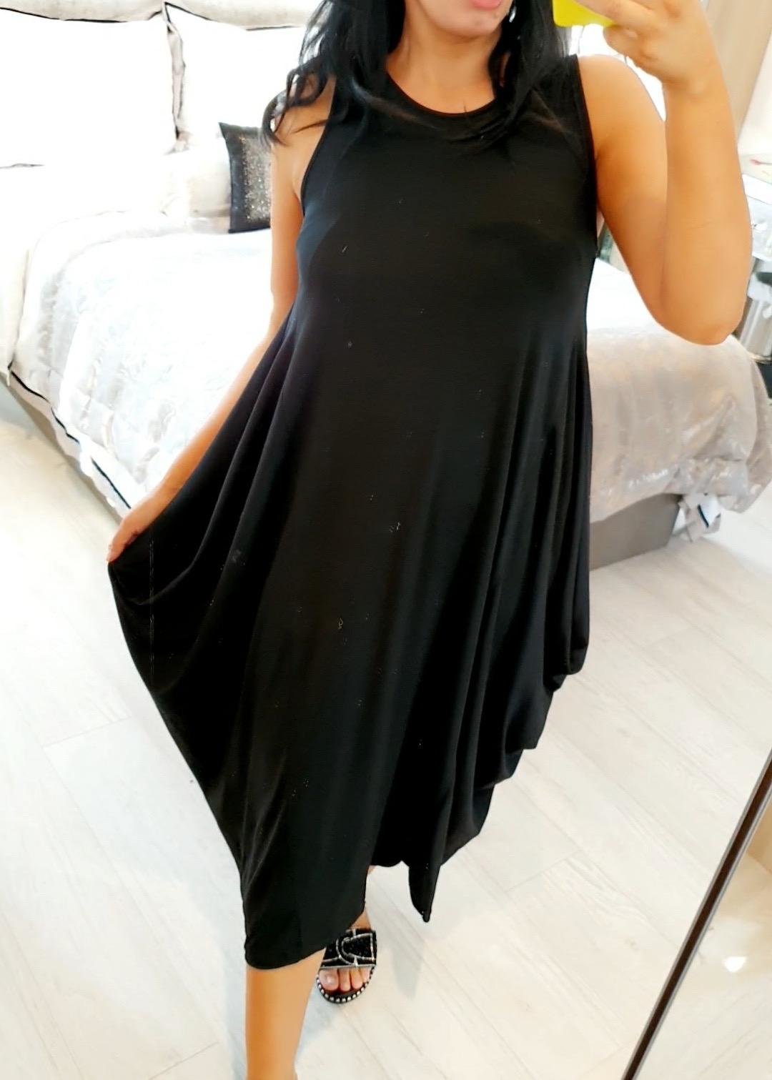Luanna Oversized Drape Side Sleevless Jersey Dress