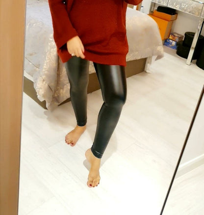 Bonnie Black Faux Leather High Waist Leggings