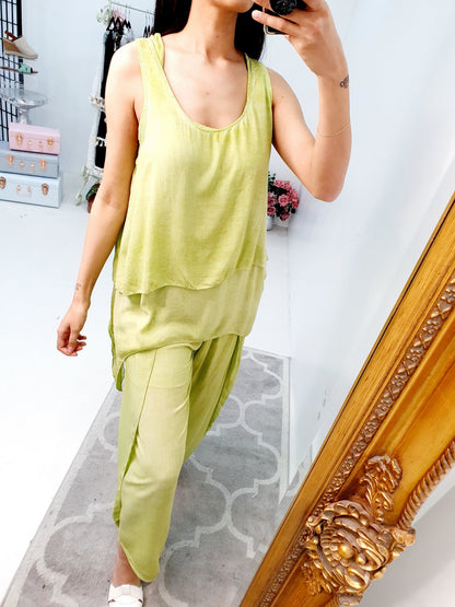 Nayeli Double Layer Top Split Leg Hareem Set