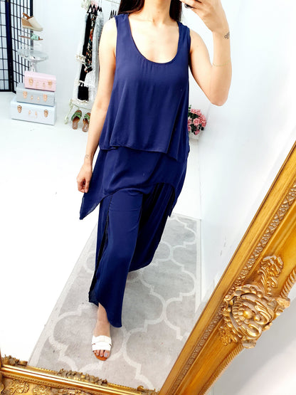 Nayeli Double Layer Top Split Leg Hareem Set